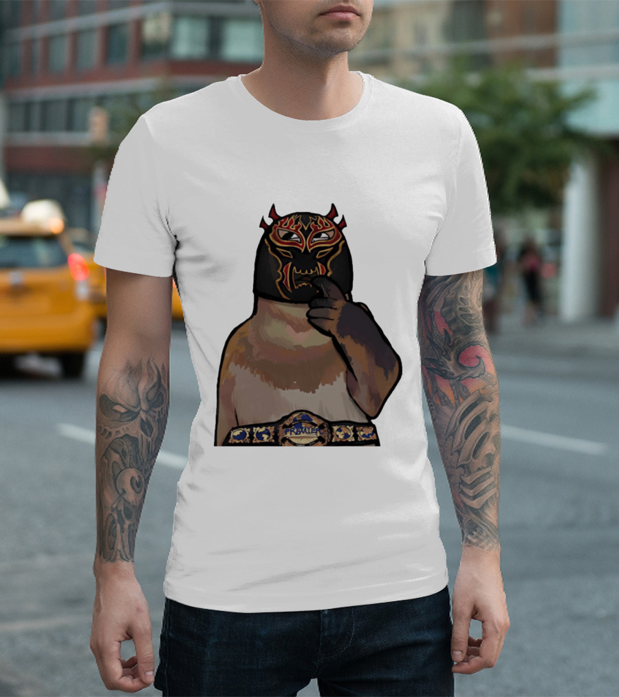 PrawTel Wrestling Champion Luchador Masked Monkey T-Shirt