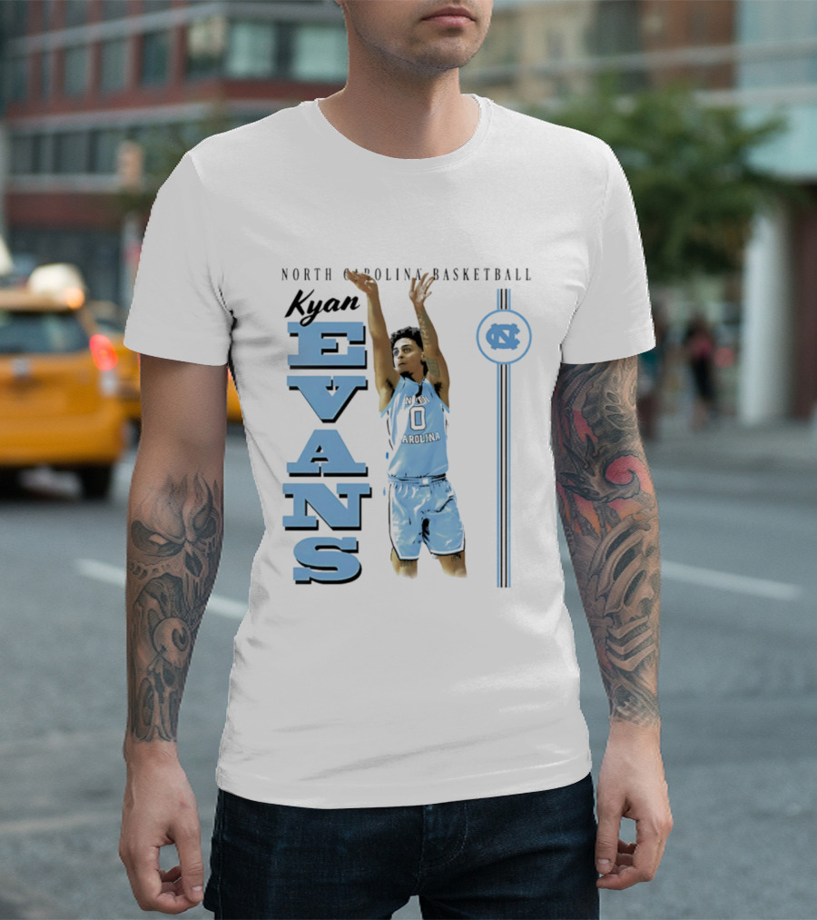 Kyan Evans North Carolina Basketball Tar Heels Team Spirit T-Shirt