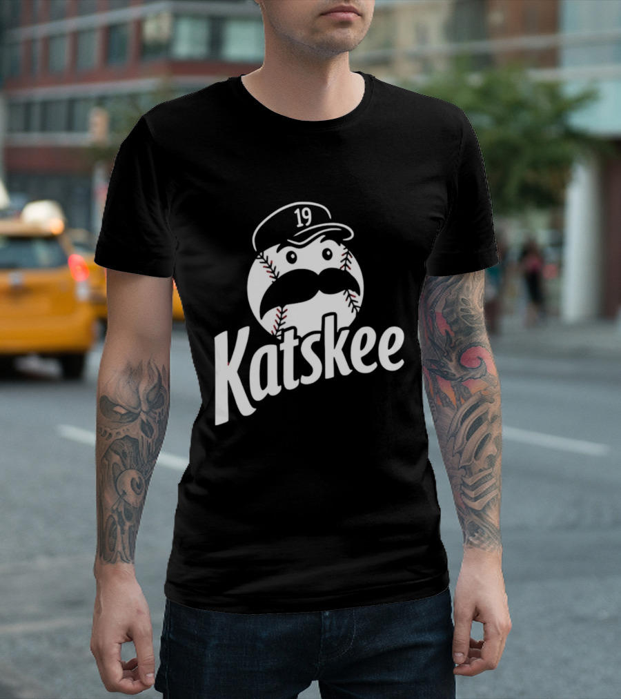 Katskee 19 Baseball Mustache Character With Nebraska T-Shirt