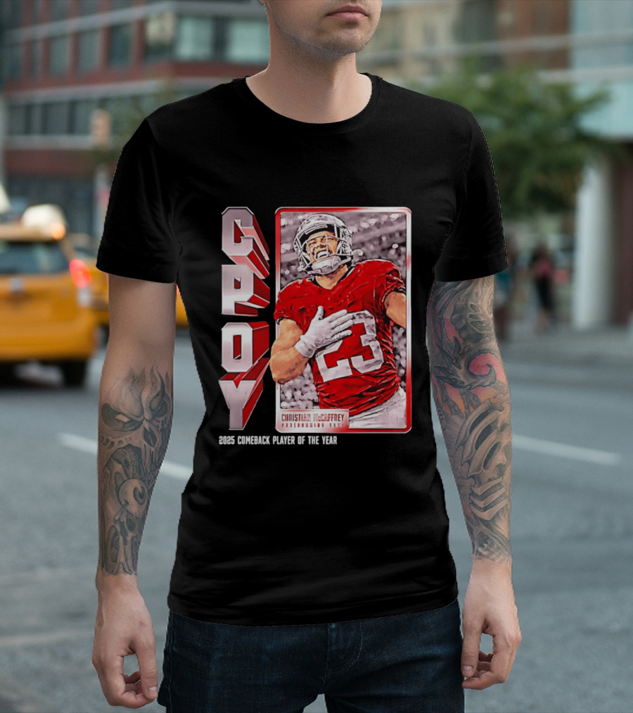 Christian Mccaffrey San Francisco 49ers CPOY 2025 Football Star T-Shirt
