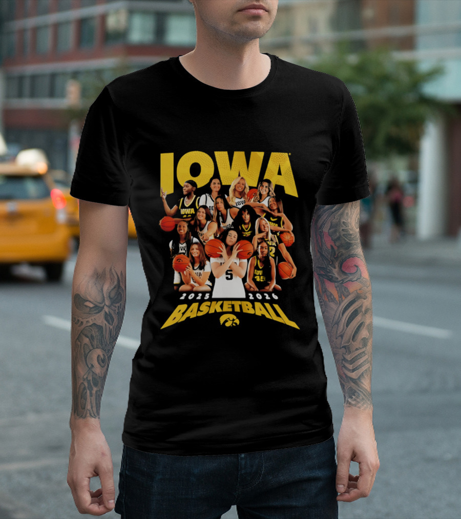 Iowa Women's Basketball Team 2025 2026 Collage T-Shirt