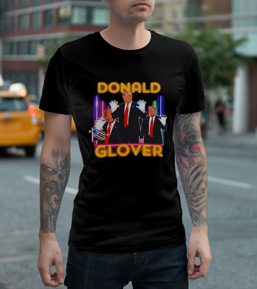 Donald Glover Donald Trump Neon Glove Dance Fusion Retro Pop Culture T-Shirt