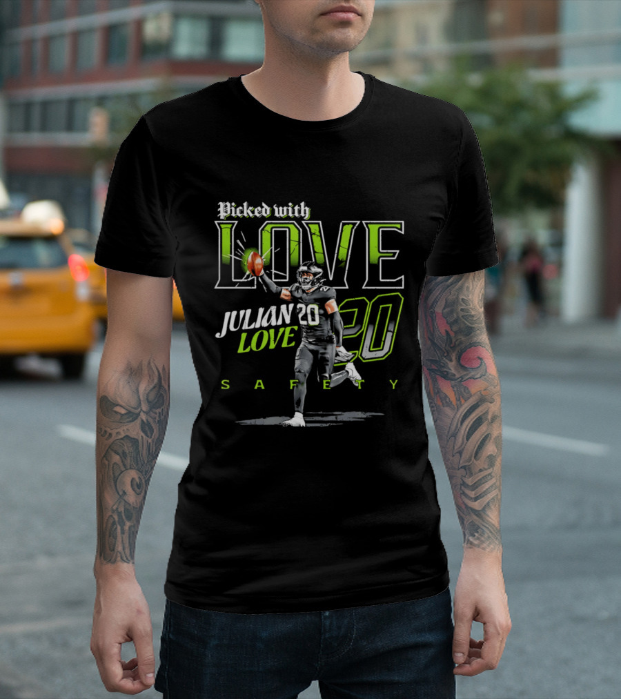 Picked With Love Julian Love 20 Seattle Safety T-Shirt