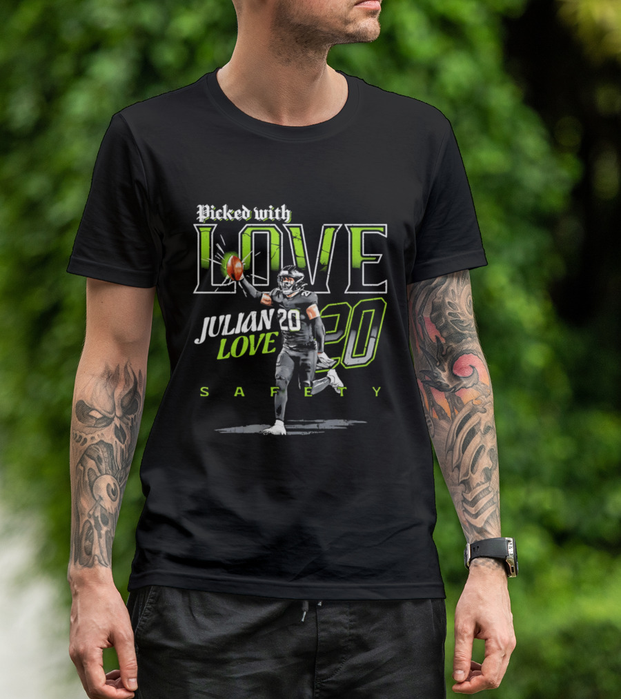 Picked With Love Julian Love 20 Seattle Safety T-Shirt