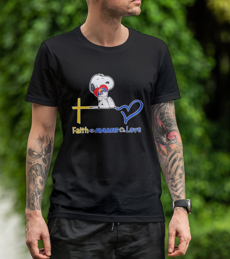Faith Rams Love Snoopy Peanuts Los Angeles T-Shirt