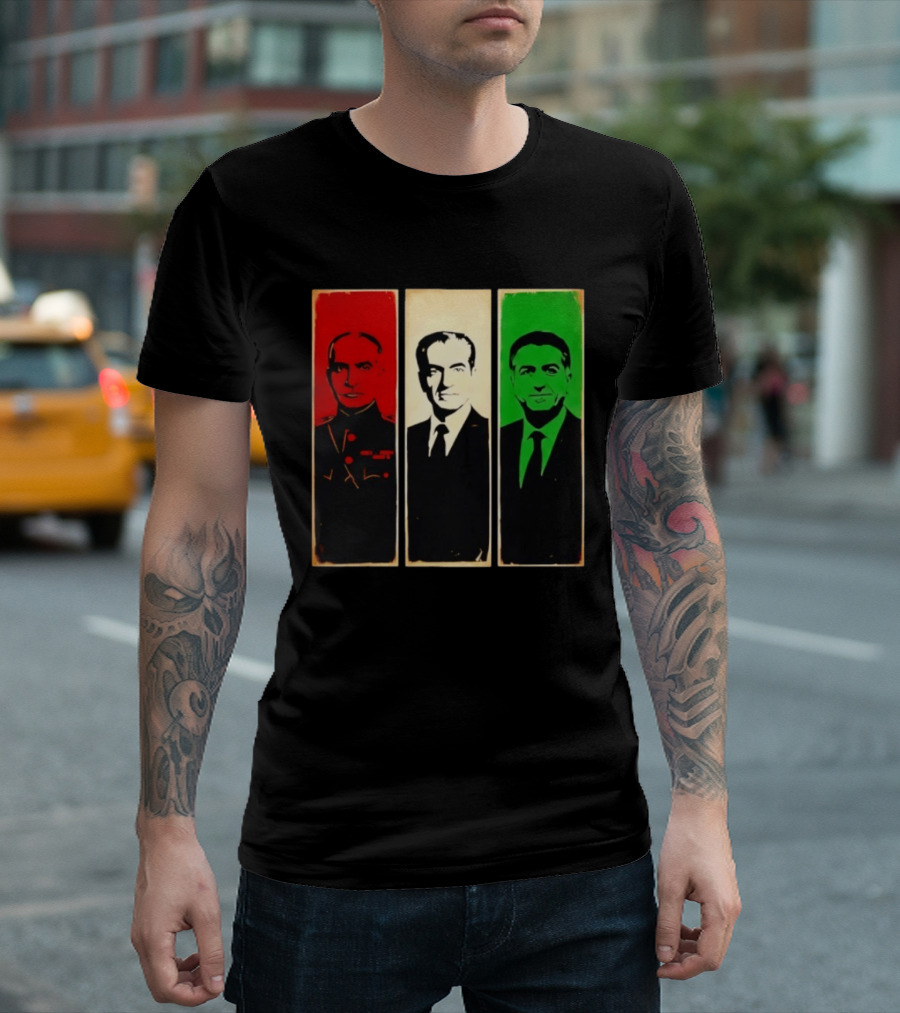 Pahlavi Kings Of Iran Reza Mohammad Reza Iran Flag T-Shirt