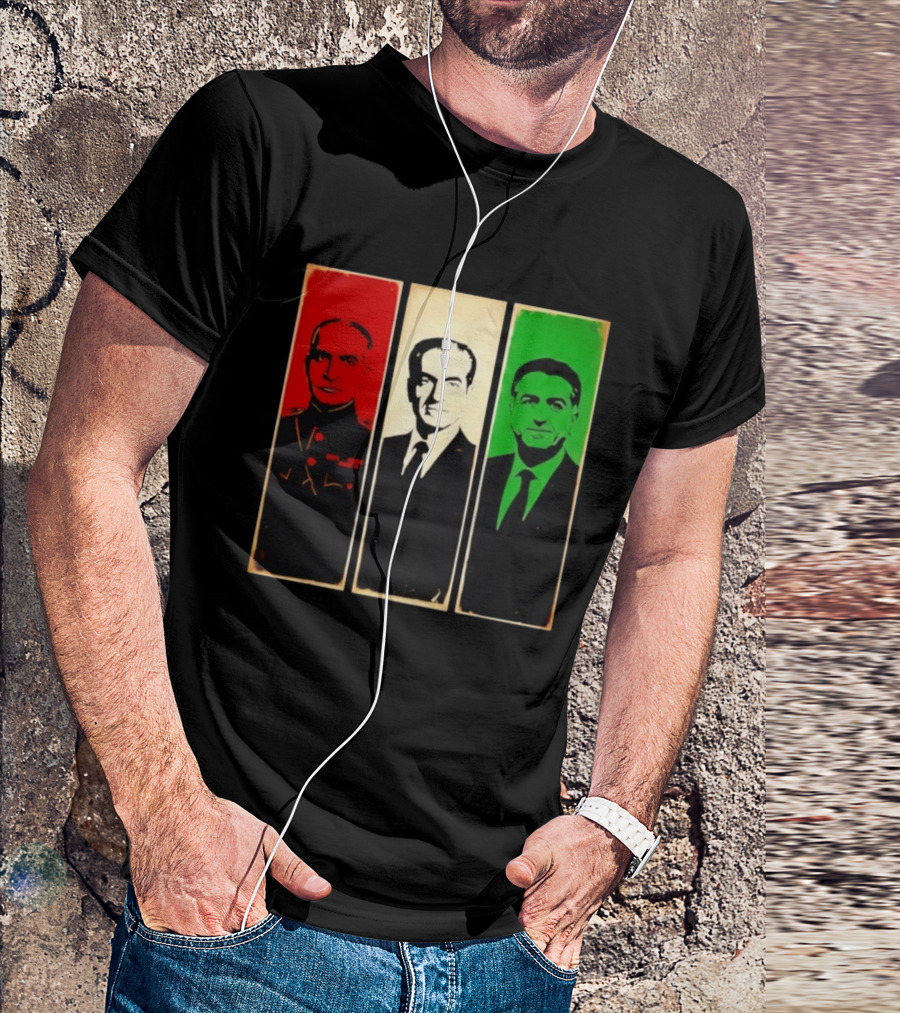 Pahlavi Kings Of Iran Reza Mohammad Reza Iran Flag T-Shirt