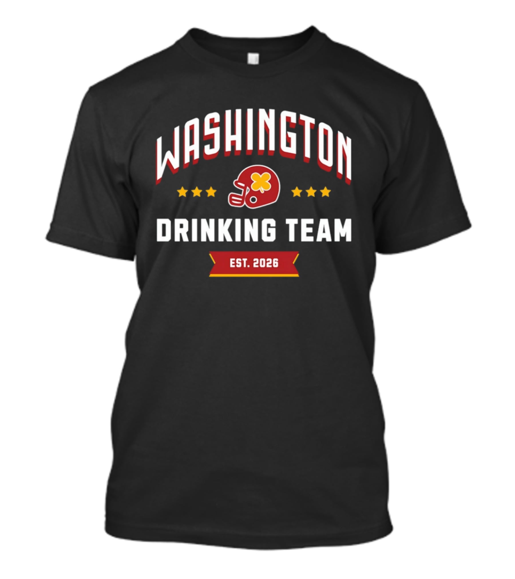 Washington Commanders Drinking Team St. Patrick's Day Helmet Clover Est. 2026 T-Shirt