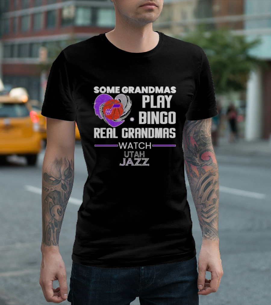 Some Grandmas Play Bingo Real Grandmas Utah Jazz T-Shirt