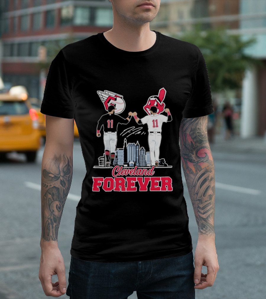 Cleveland Forever Baseball Guardians Indians Heritage Skyline Legends T-Shirt