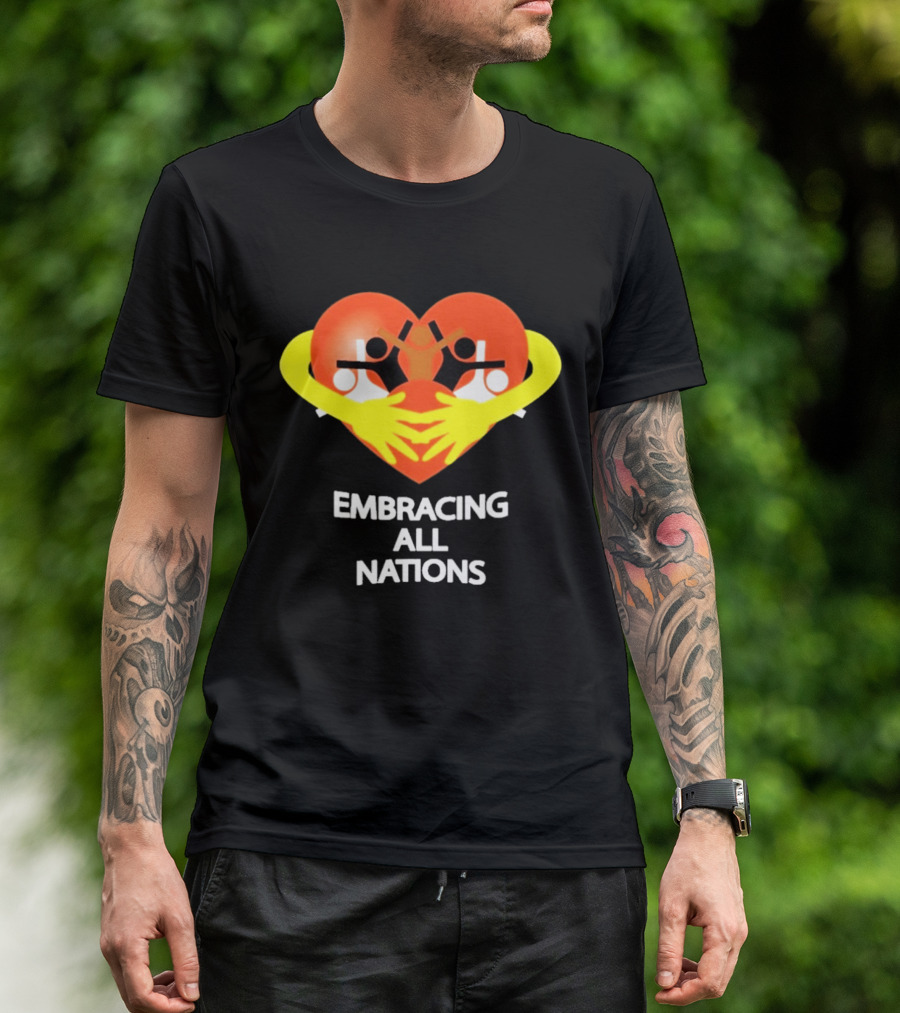 Embracing All Nations Heart With Unity And Yellow Arms T-Shirt