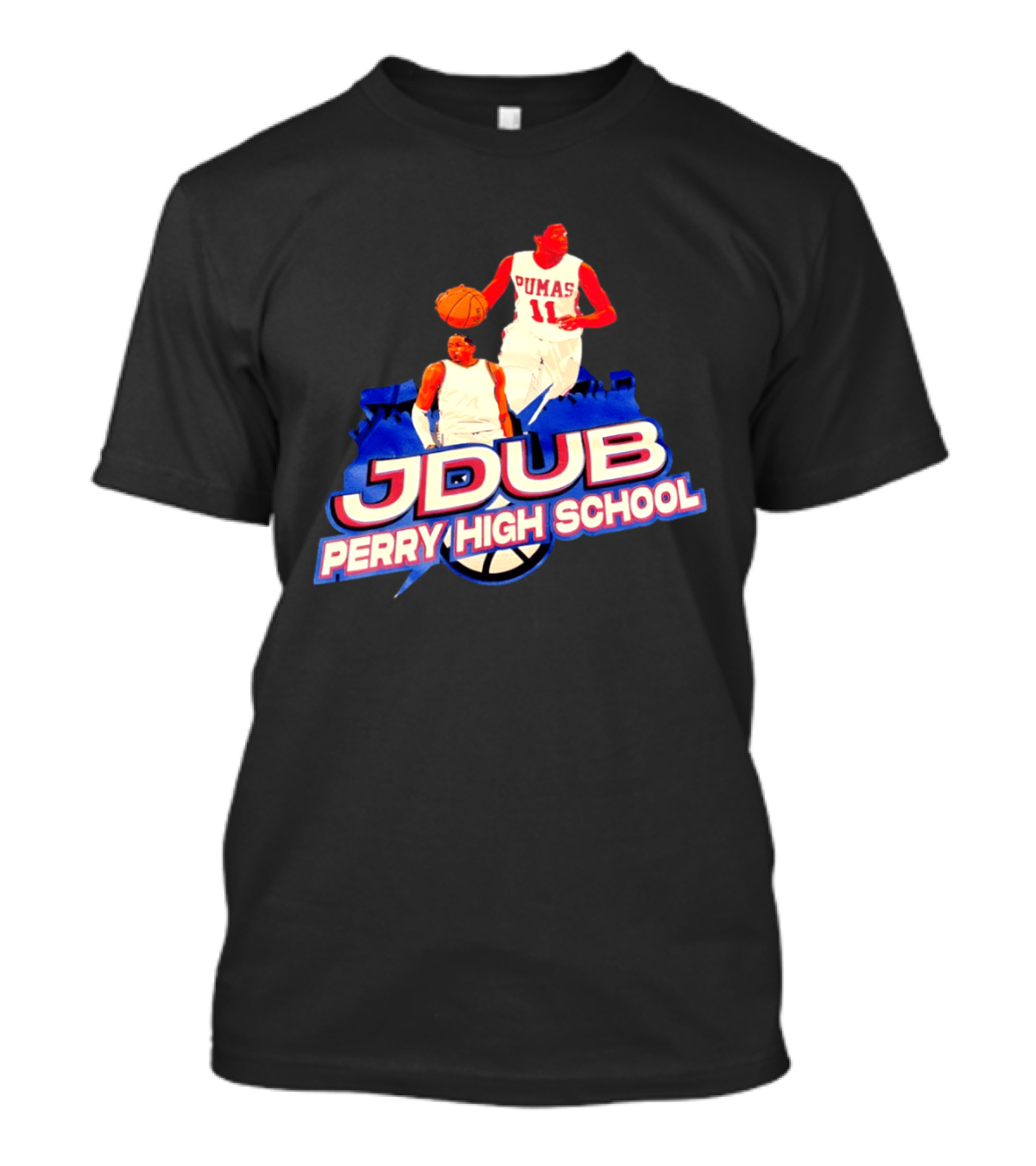 Jdub Perry High School Pumas Basketball T-Shirt
