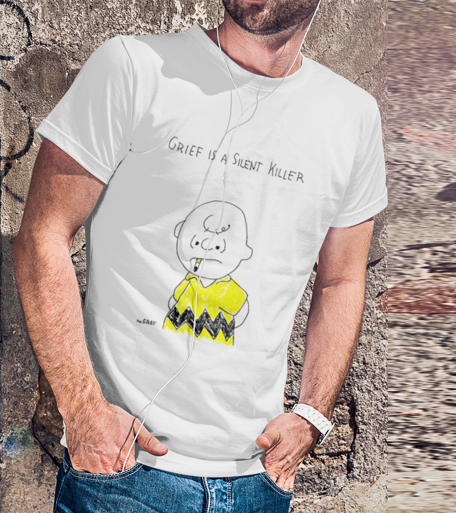 Charlie Brown Grief Is A Silent Killer Peanuts Humor Comic Strip T-Shirt