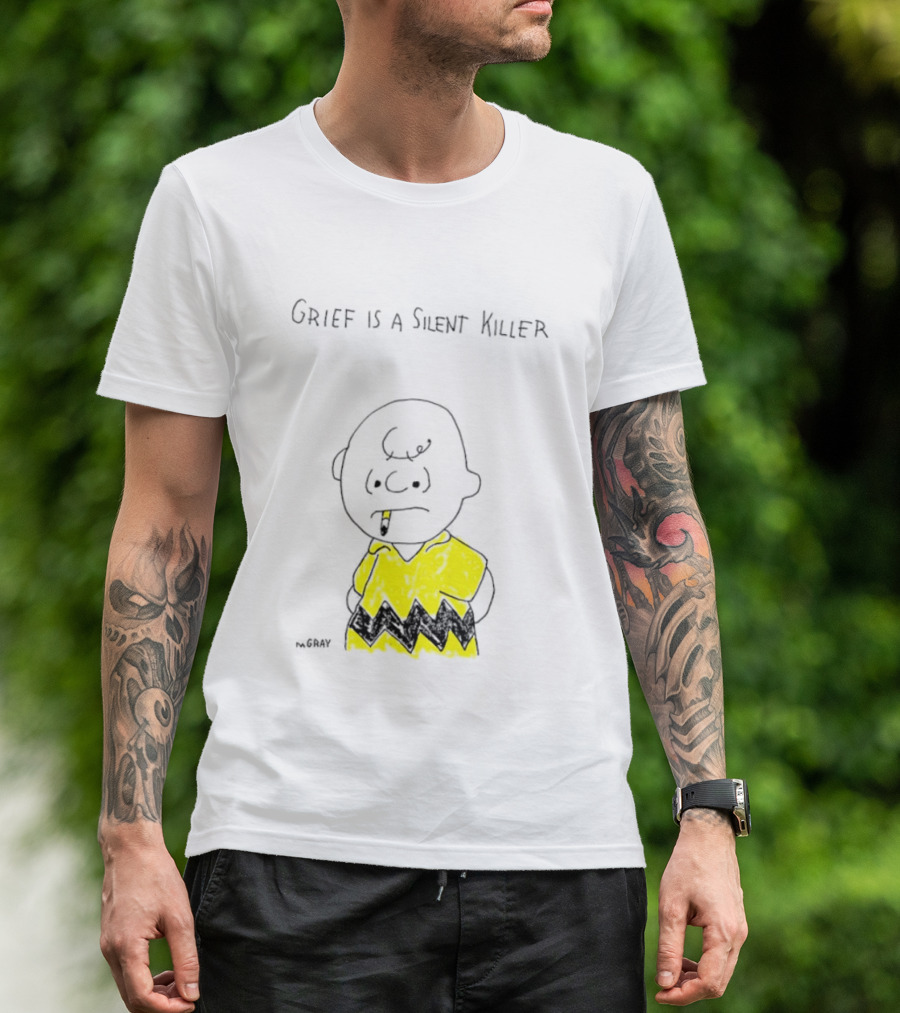 Charlie Brown Grief Is A Silent Killer Peanuts Humor Comic Strip T-Shirt