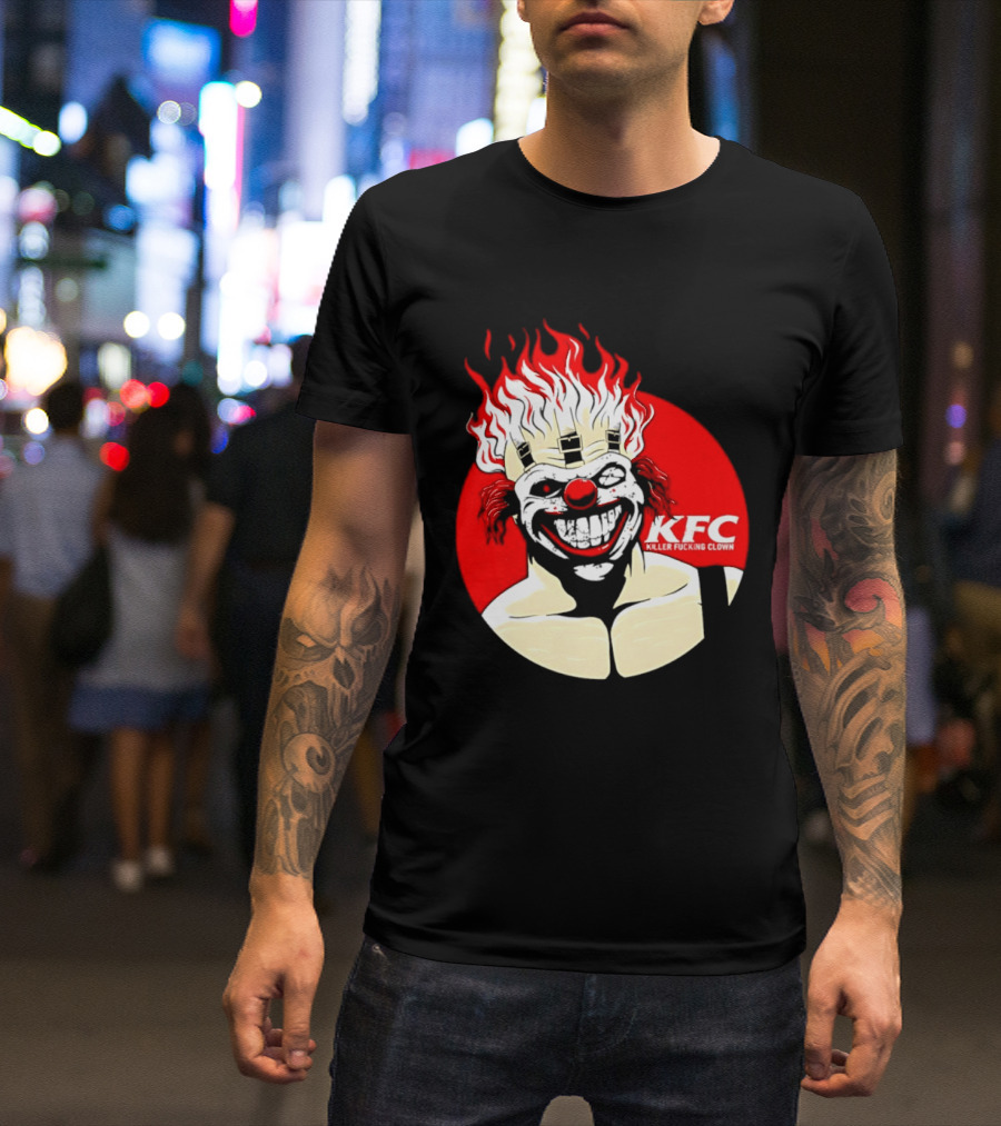 KFC Killer Clown Flaming Hair Grinning Face T-Shirt