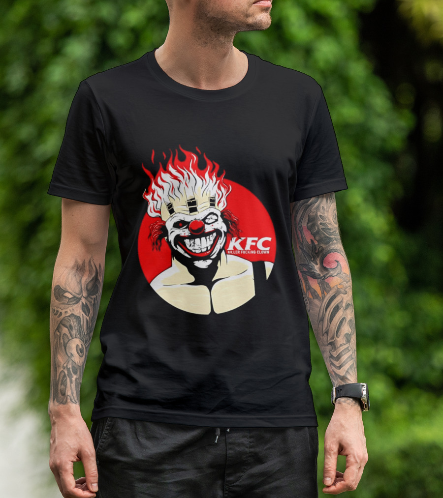 KFC Killer Clown Flaming Hair Grinning Face T-Shirt