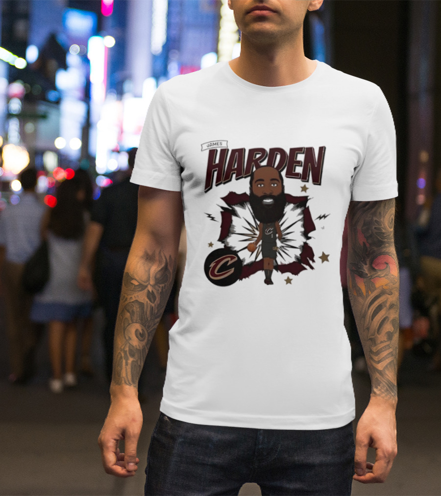 Cleveland Cavaliers James Harden Cartoon Bobblehead T-Shirt