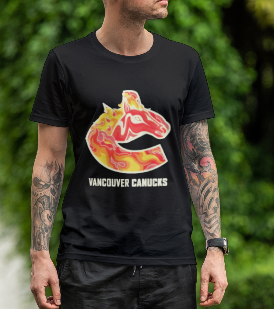 Vancouver Canucks Lunar New Year 2026 Horse Flaming T-Shirt