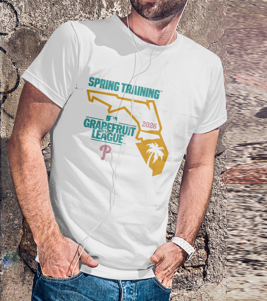 Philadelphia Phillies Grapefruit League Spring Training 2026 Florida Map Palm Tree MLB T-Shirt