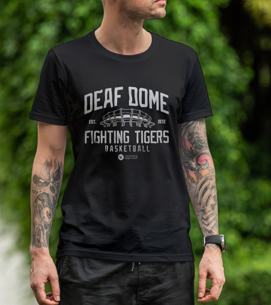 Deaf Dome Fighting Tigers Basketball Est. 1972 Hancock Whitney T-Shirt