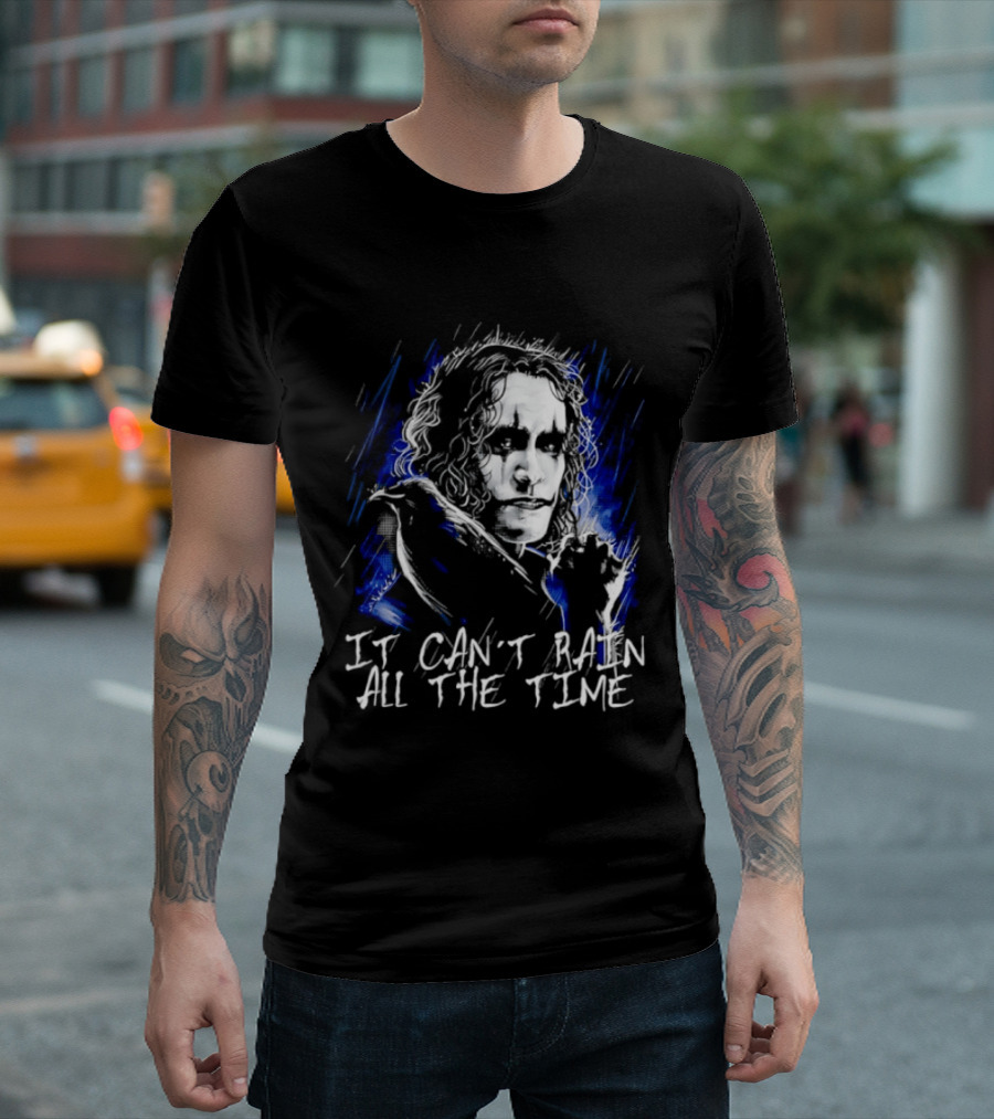 The Crow It Can't Rain All The Time Eric Draven Grunge Painting T-Shirt