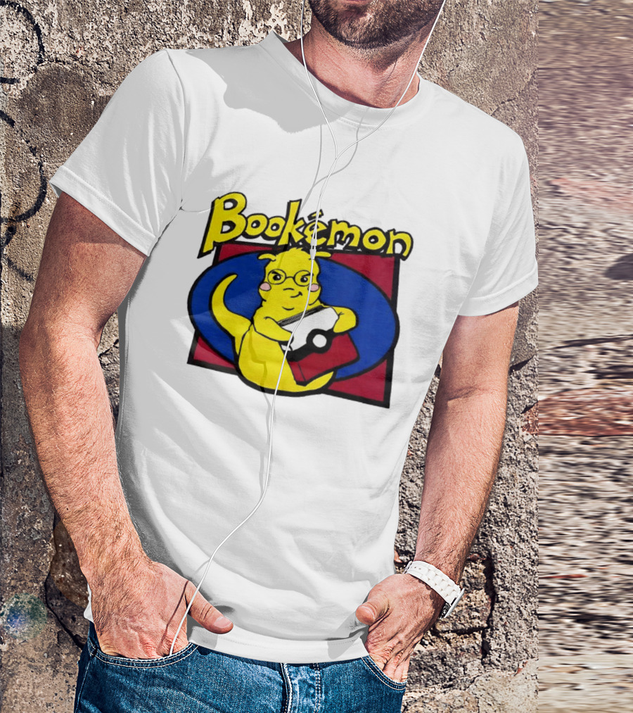 Bookemon Pikachu With Book And Pokeball T-Shirt