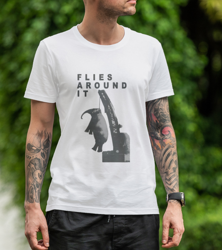 Elephant Flies Around It Crane T-Shirt
