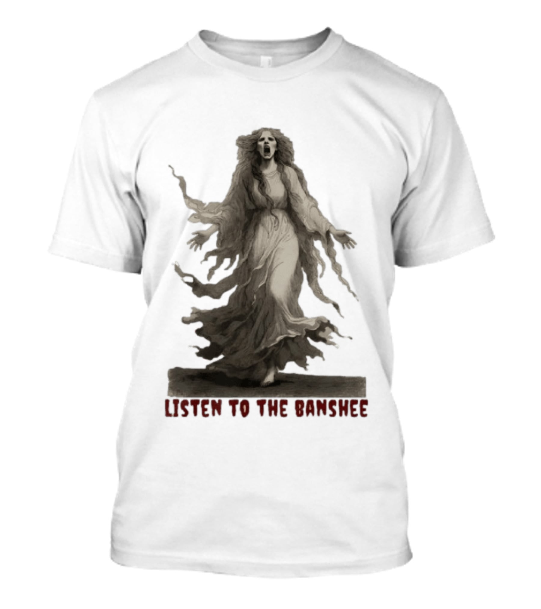 Ghost Girl Listen To The Banshee Eerie Spectral T-Shirt