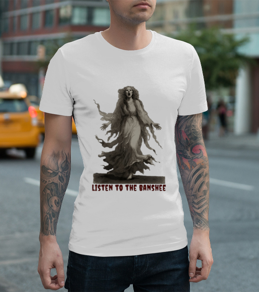 Ghost Girl Listen To The Banshee Eerie Spectral T-Shirt