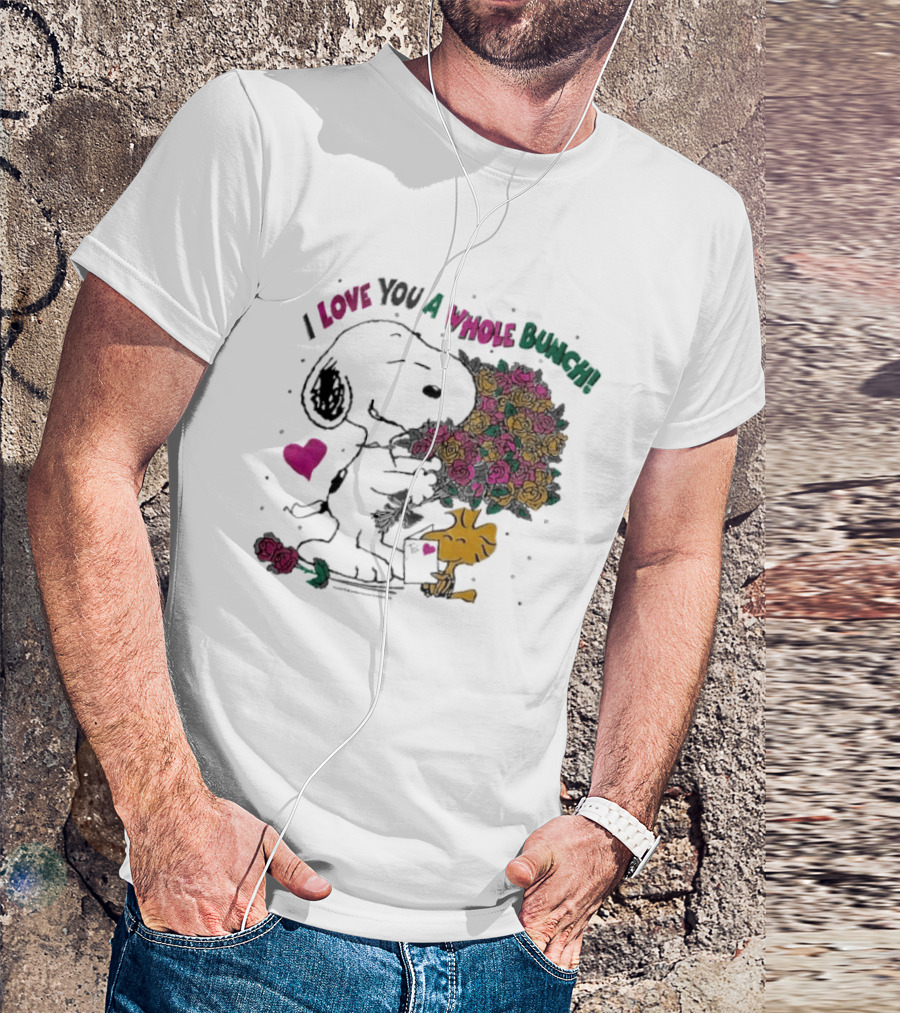 Snoopy I Love You A Whole Bunch Bouquet For Woodstock T-Shirt