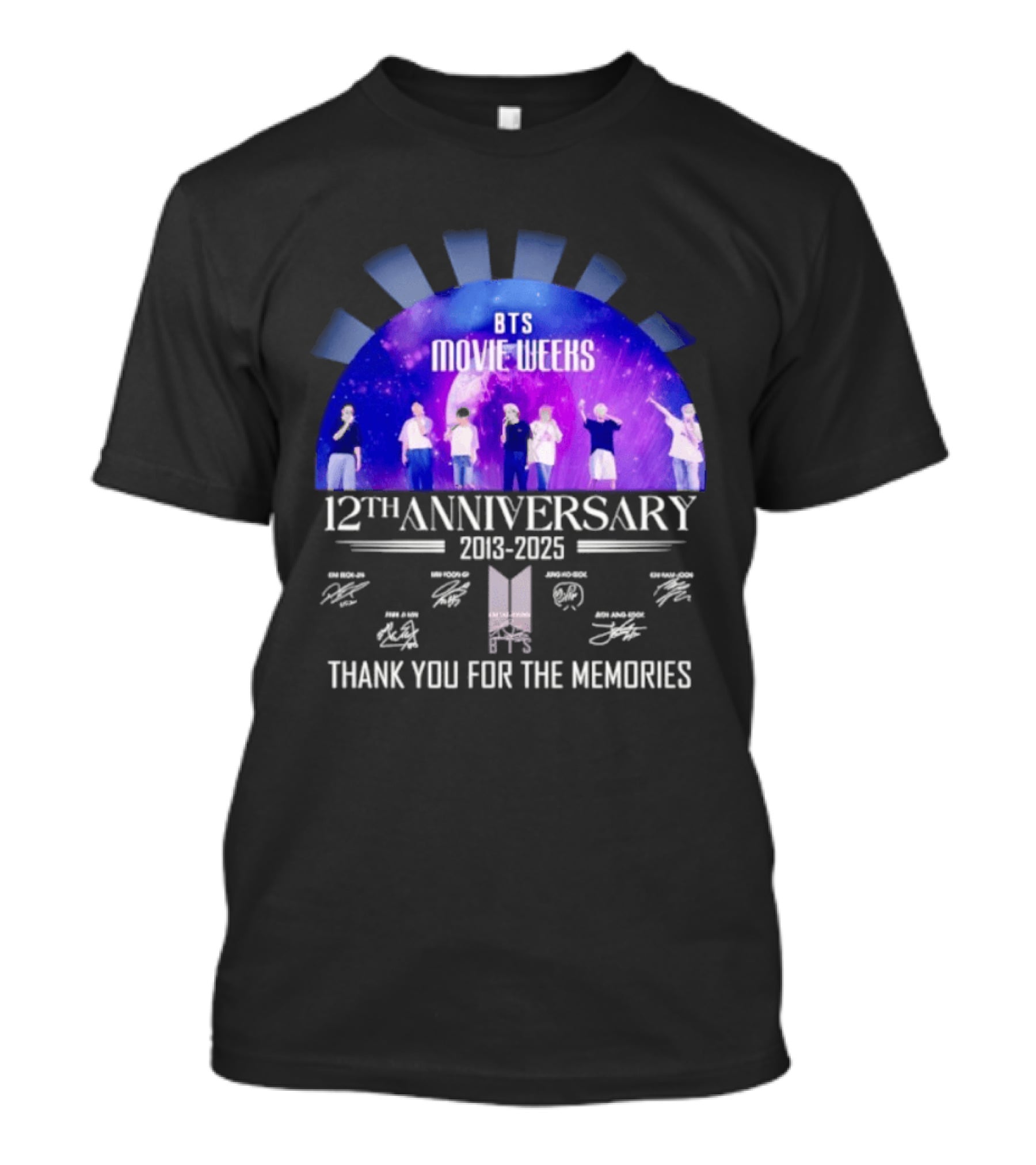 BTS Movie Weeks 12th Anniversary 2013 2025 Thank You For The Memories T-Shirt