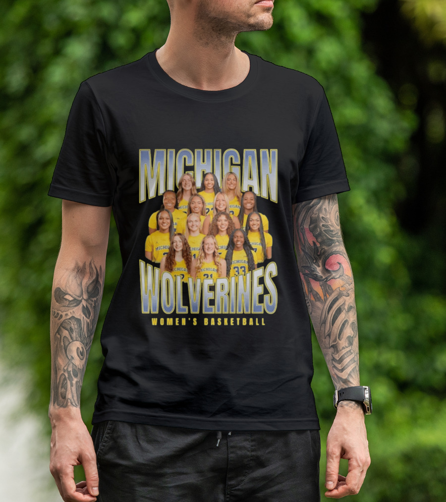 Michigan Wolverines Women's Basketball Team Photography T-Shirt