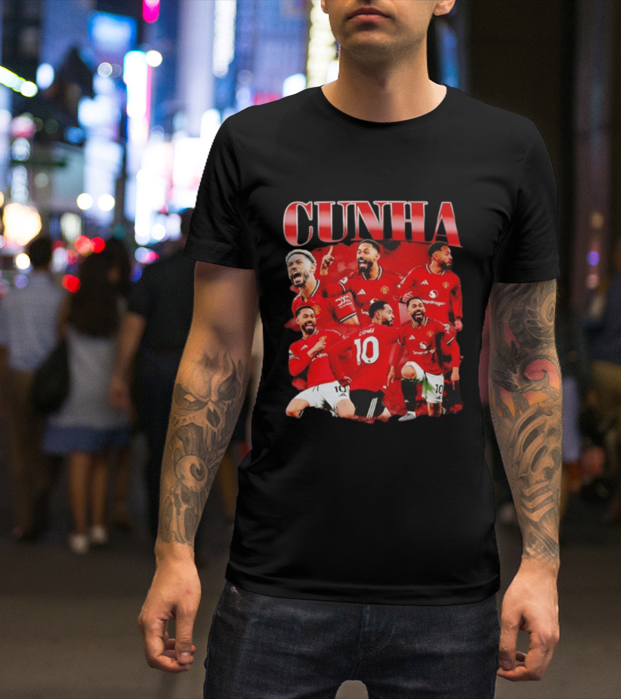 Cunha Manchester United Bootleg Picture Collage T-Shirt