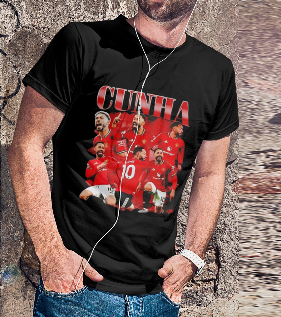 Cunha Manchester United Bootleg Picture Collage T-Shirt