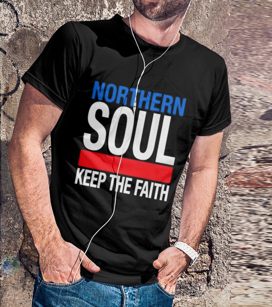 Northern Soul Keep The Faith Blue And Red T-Shirt