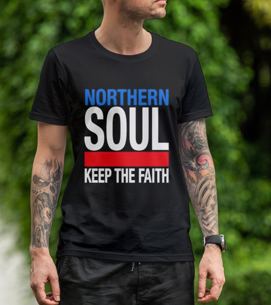 Northern Soul Keep The Faith Blue And Red T-Shirt