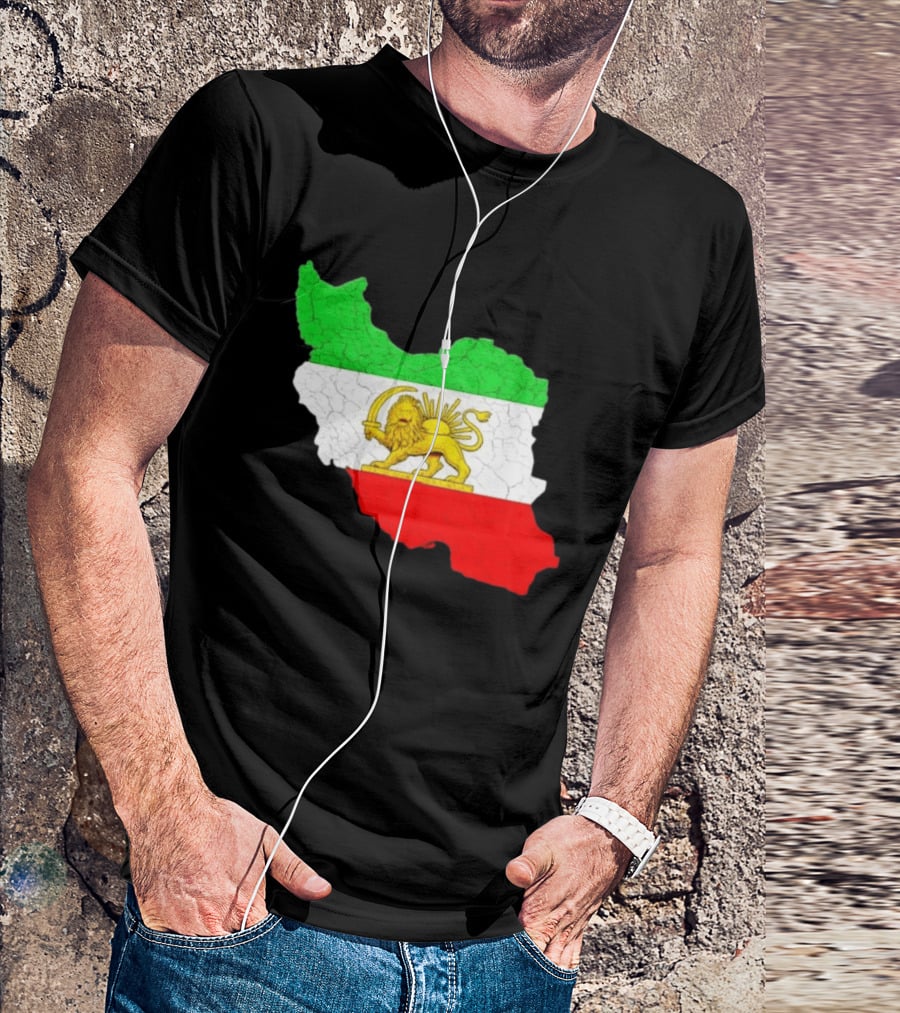 Iran Map With Lion And Sun Persian Heritage T-Shirt