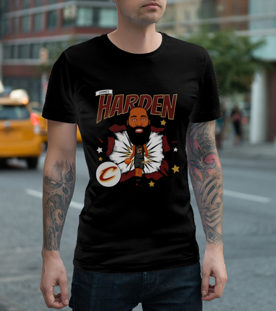 Harden Cleveland Cavaliers Basketball Player Caricature T-Shirt