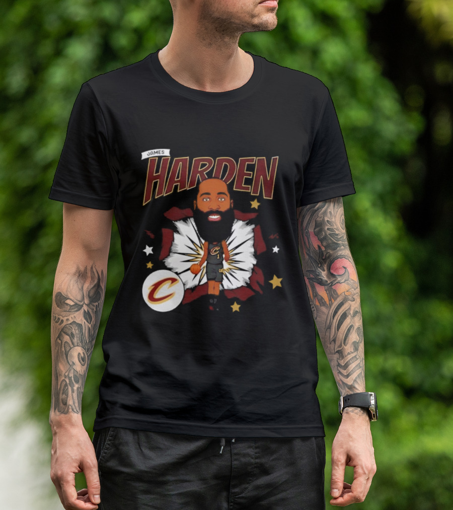 Harden Cleveland Cavaliers Basketball Player Caricature T-Shirt