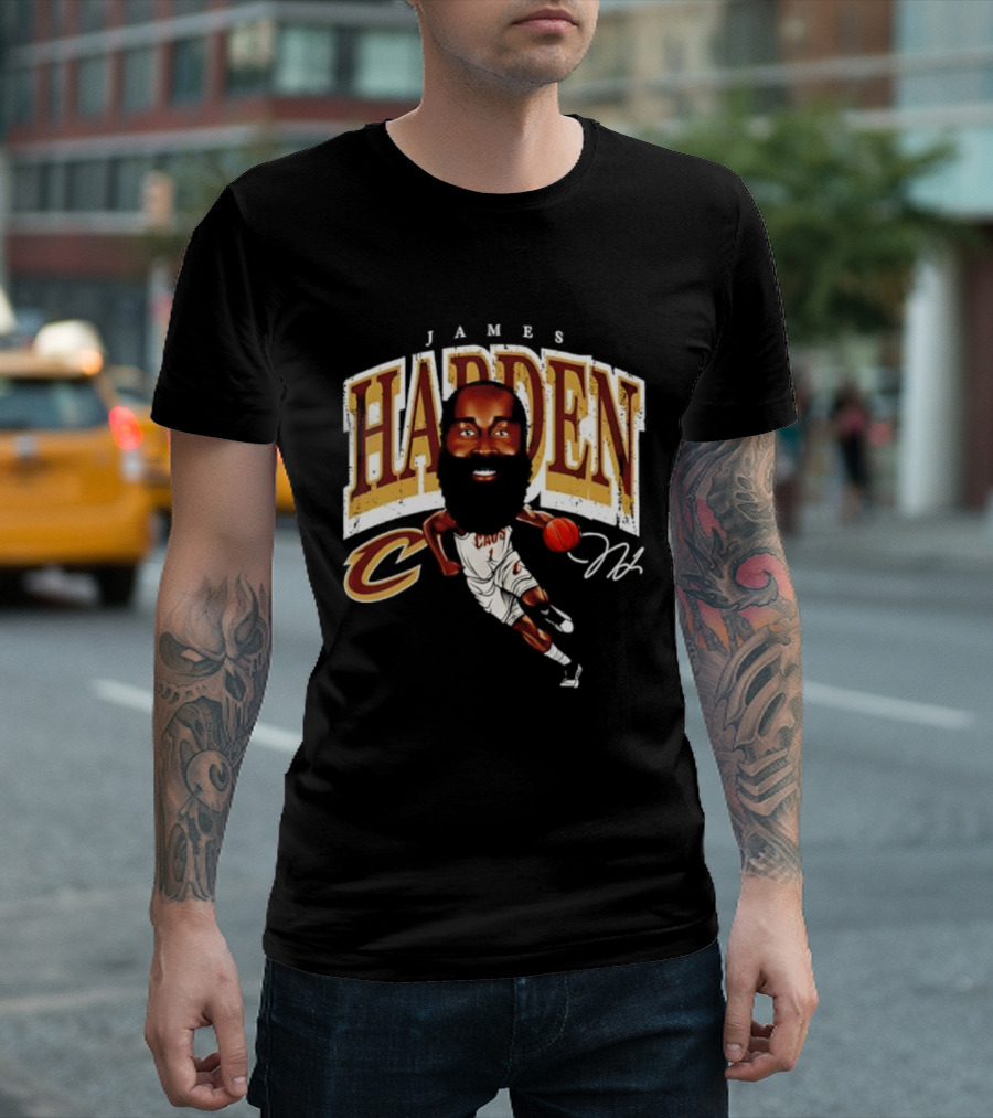 James Harden Cleveland Cavaliers Cartoon Basketball Player CA QS T-Shirt