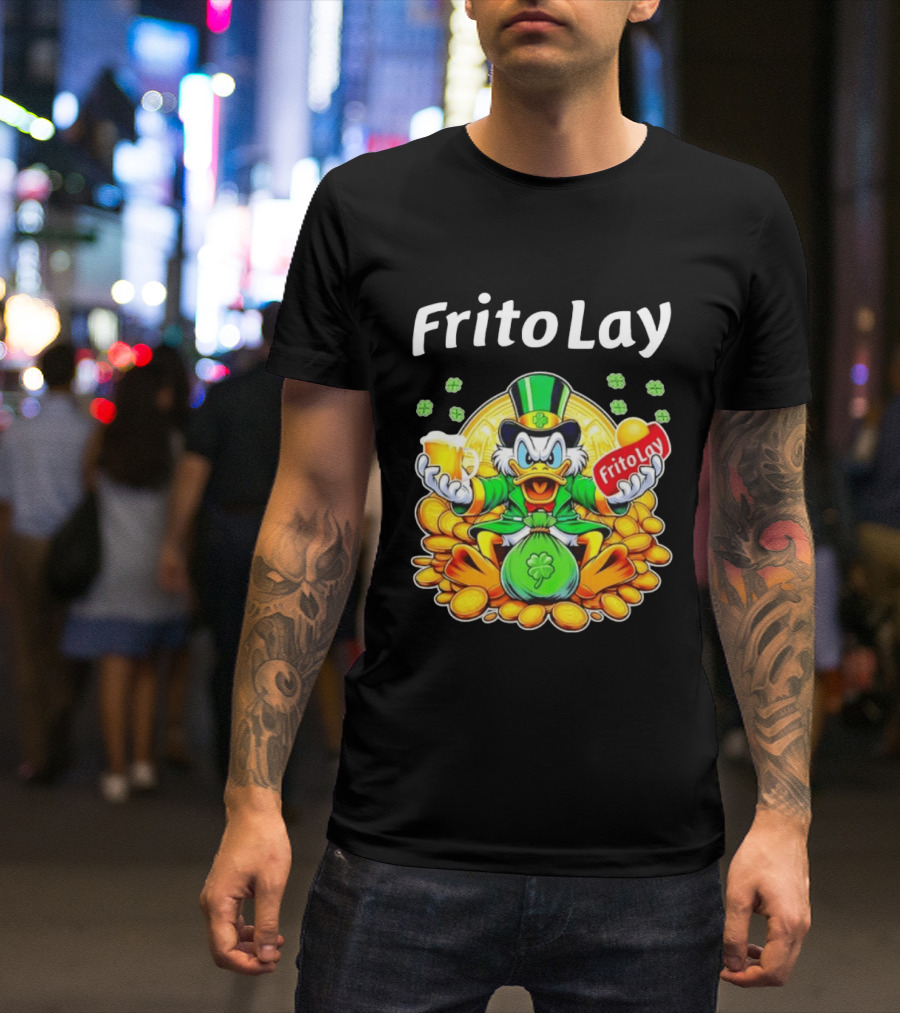 Frito Lay Scrooge McDuck St Patrick's Day Luck Coins Clover Beer T-Shirt