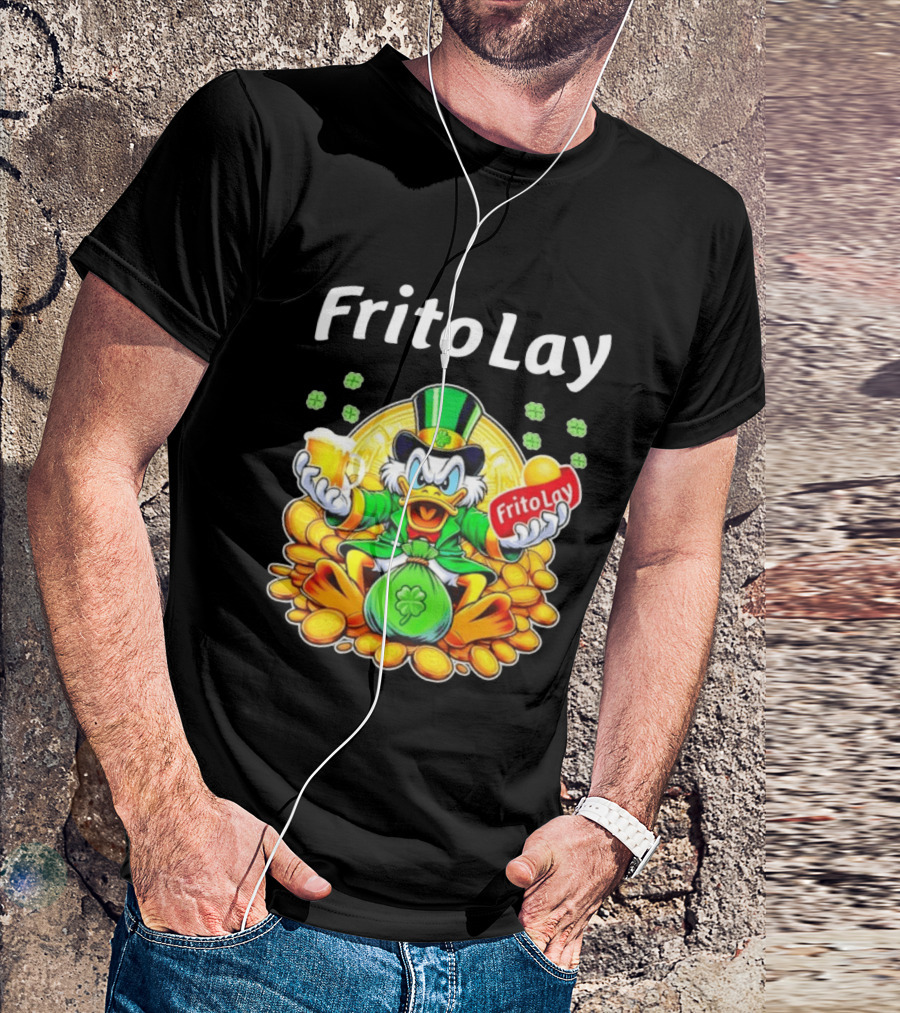 Frito Lay Scrooge McDuck St Patrick's Day Luck Coins Clover Beer T-Shirt