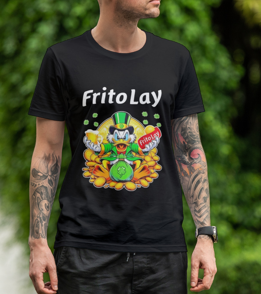 Frito Lay Scrooge McDuck St Patrick's Day Luck Coins Clover Beer T-Shirt