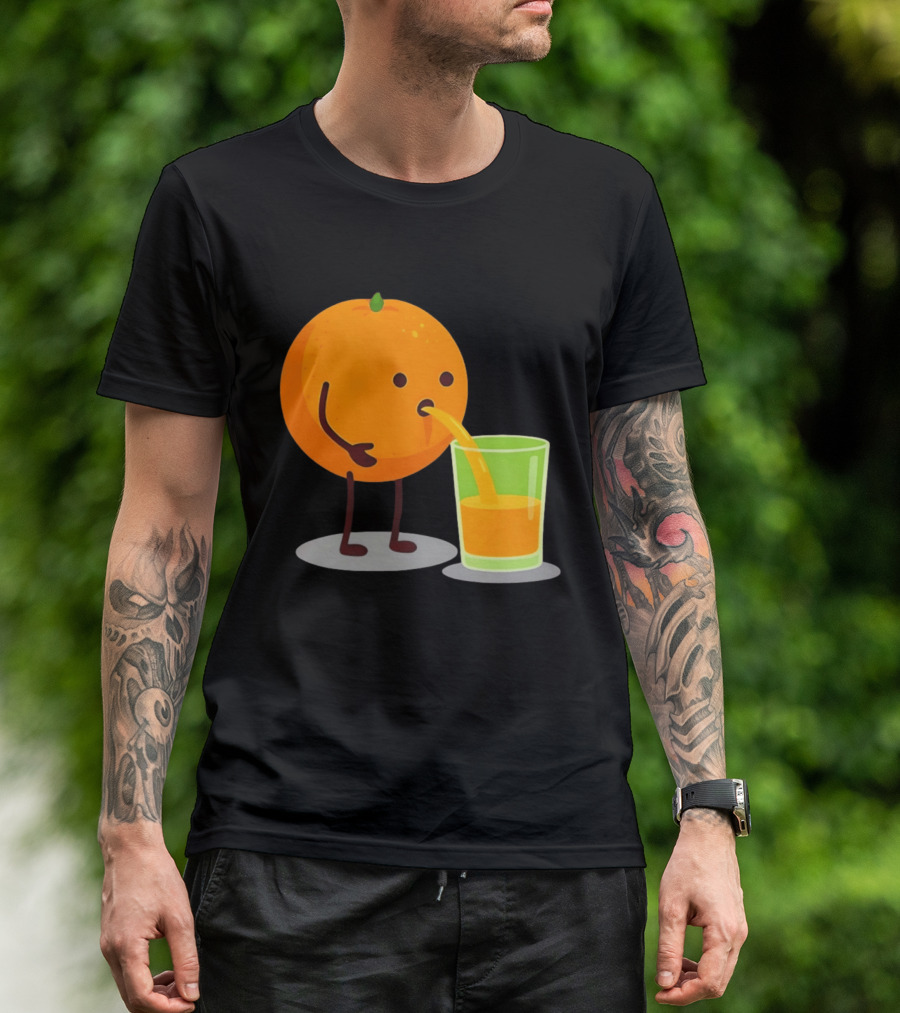 Orange Juice Squeezed Fun Cartoon T-Shirt