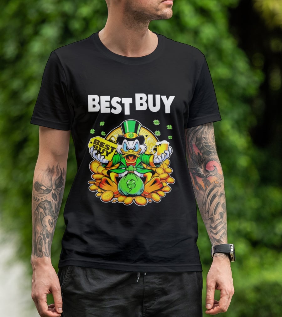 Scrooge McDuck Best Buy St Patrick's Day Coins And Shamrocks Celebration T-Shirt