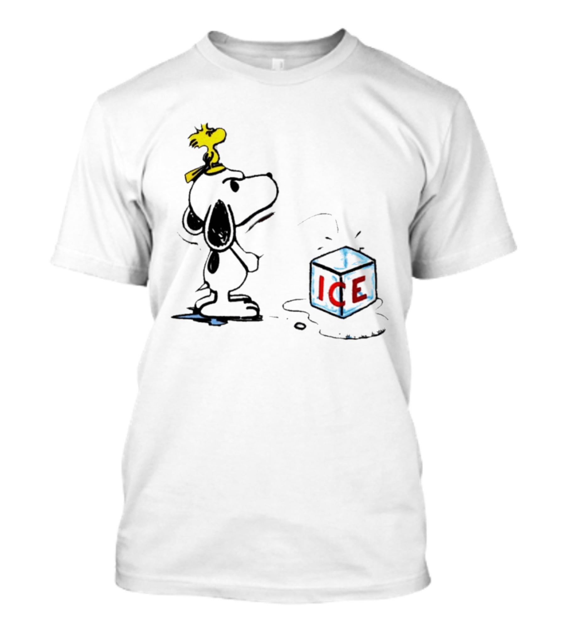 Snoopy Woodstock Piss On Ice Cube Block T-Shirt