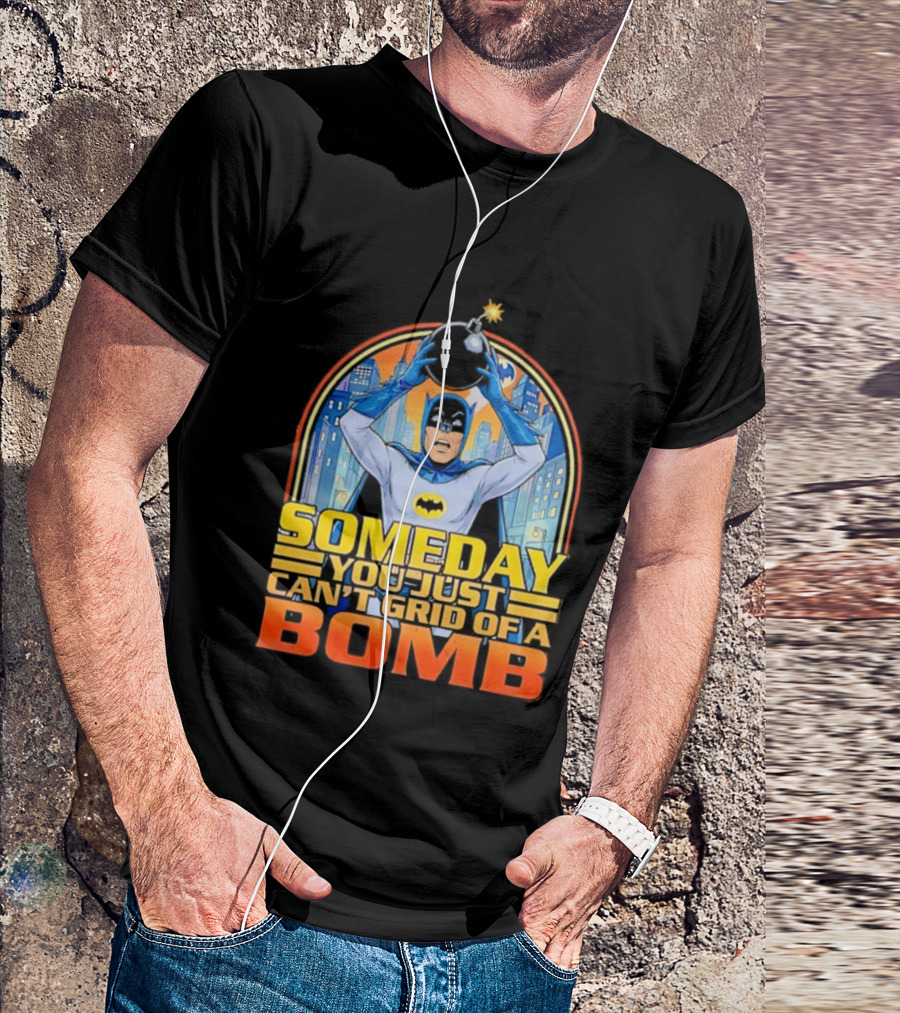 Someday You Just Can't Get Rid Of A Bomb Batman Retro Comic Urban Skyline T-Shirt