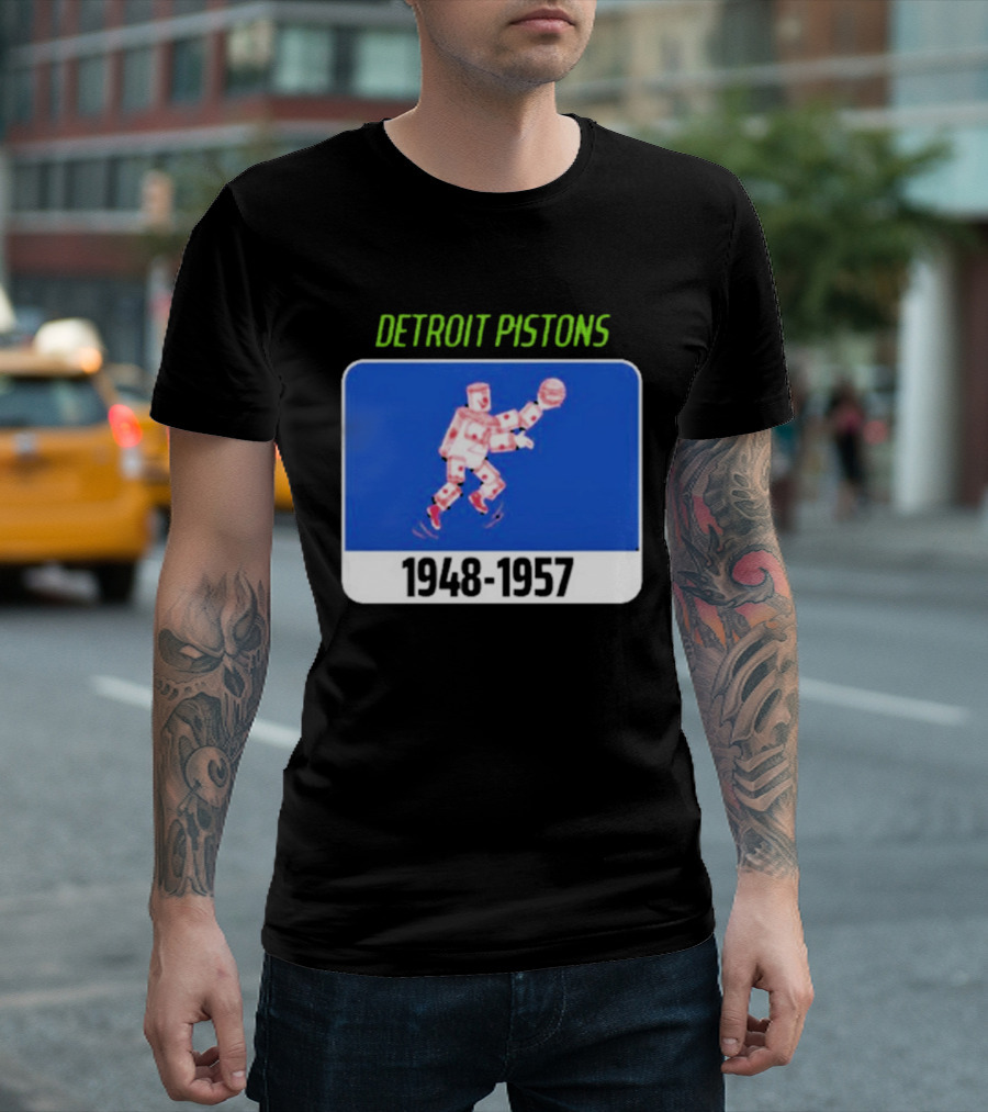Detroit Pistons 1948 1957 Retro Basketball T-Shirt