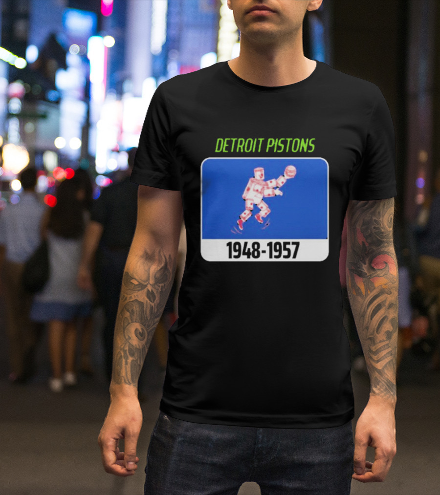 Detroit Pistons 1948 1957 Retro Basketball T-Shirt