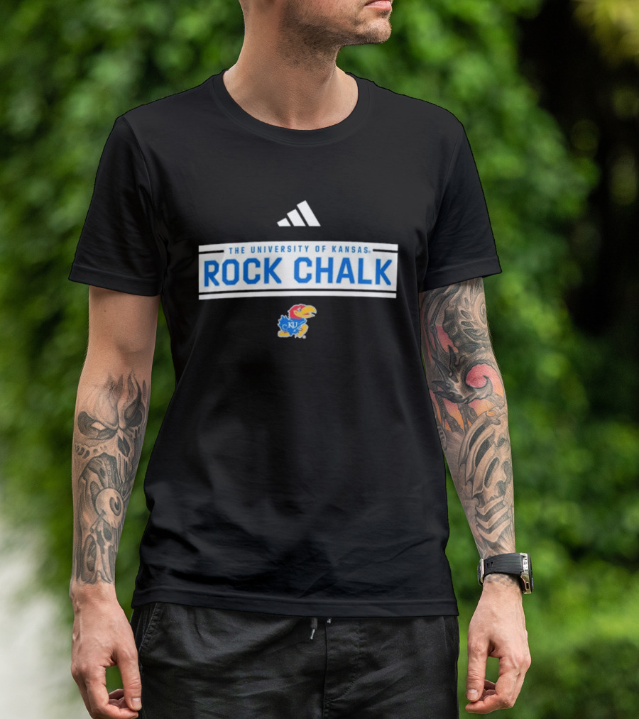 The University Of Kansas Rock Chalk Adidas KU Jayhawks T-Shirt